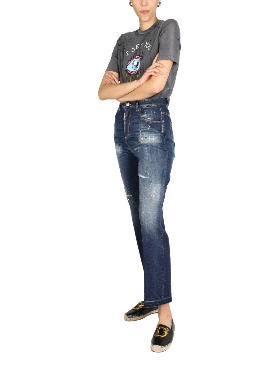 Dsquared2 Jeans met wijde pijpen – Middenblauw