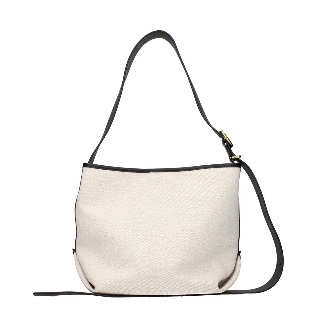 Jil Sander Schoudertas van stof en leer – Beige