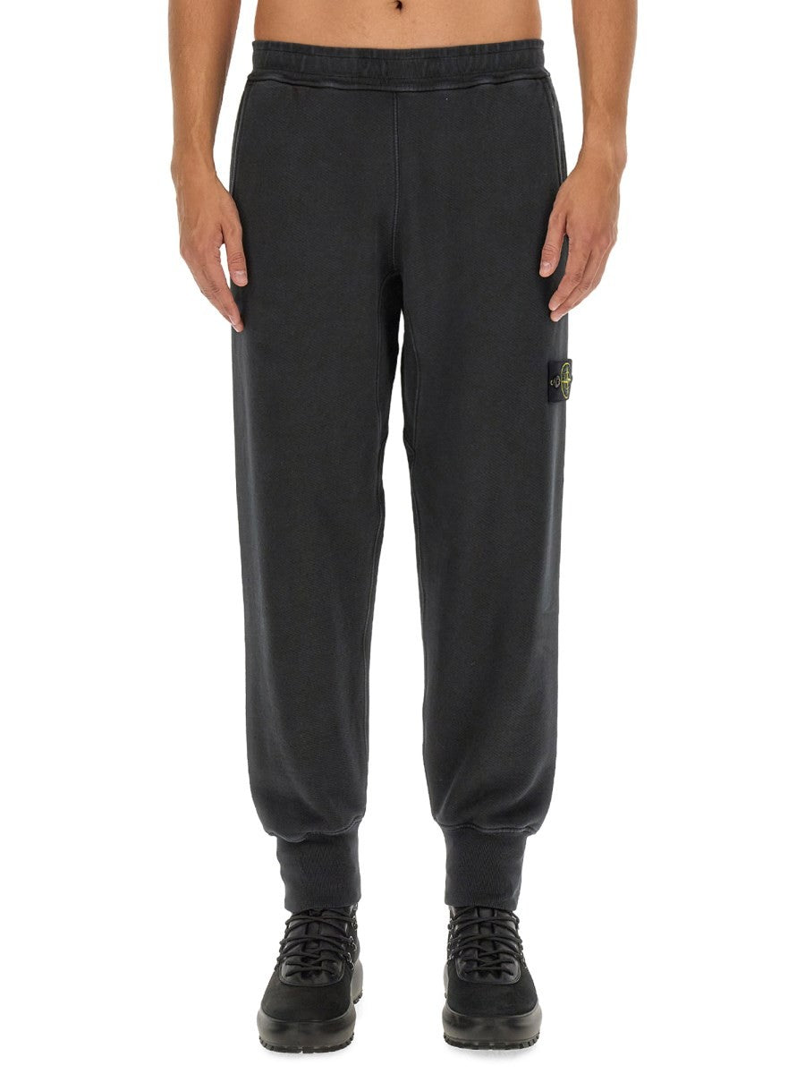 Stone Island Katoenen Joggingbroek – Zwart
