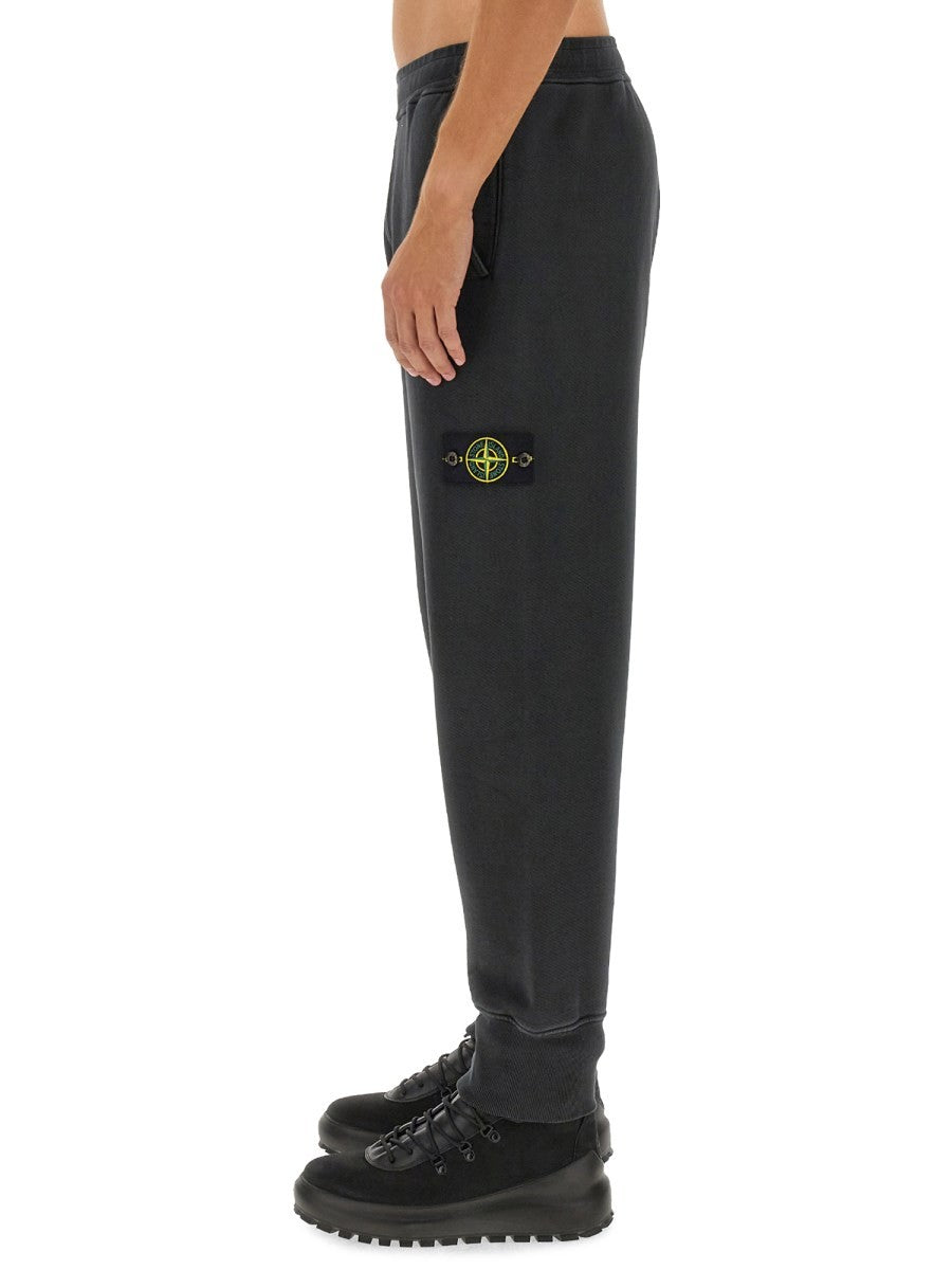 Stone Island Katoenen Joggingbroek – Zwart