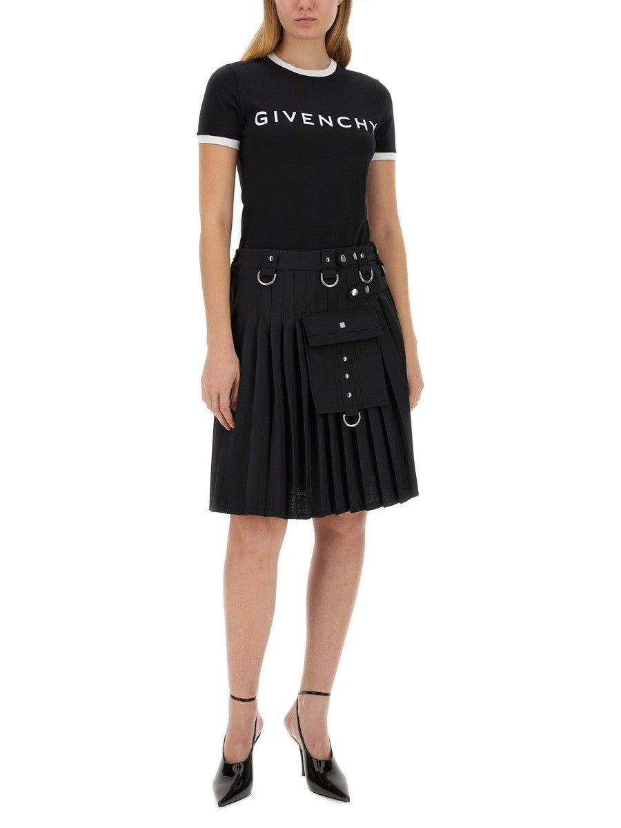 Givenchy Kiltrok van wol en mohair – Zwart