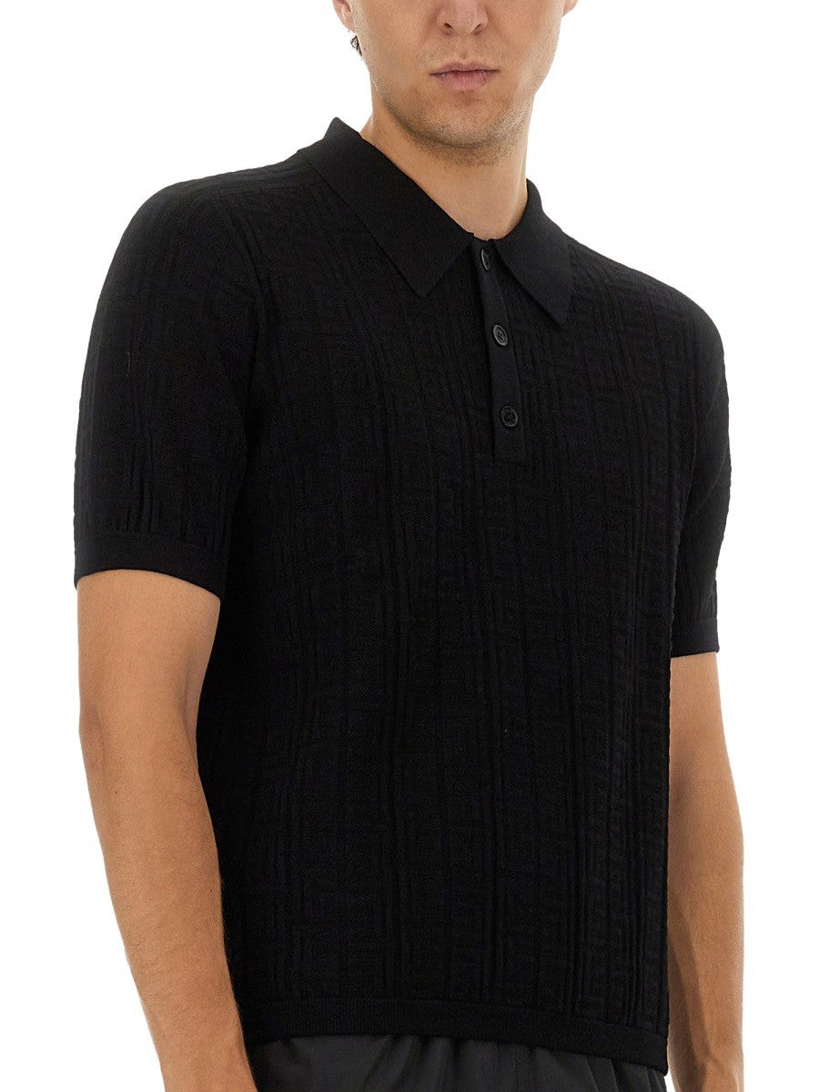 Balmain Gebreide Polo – Zwart