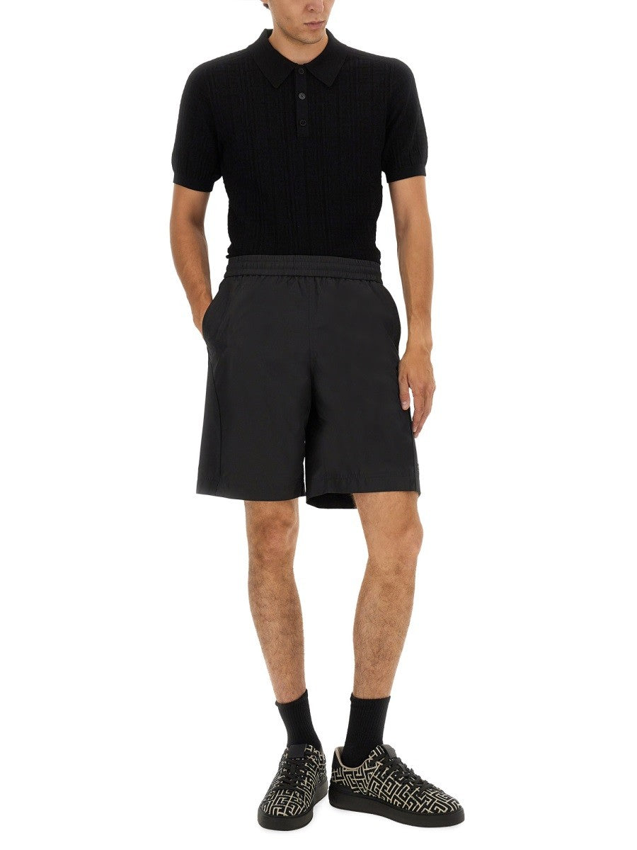 Balmain Gebreide Polo – Zwart