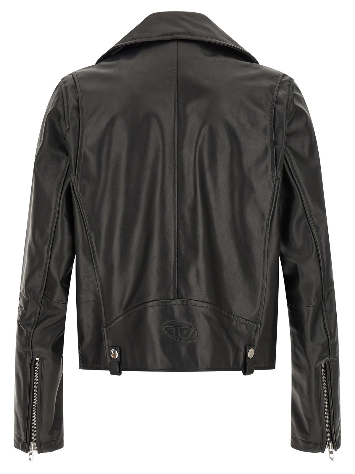 Diesel L-Eo-Wrd Leren bikerjack – Zwart