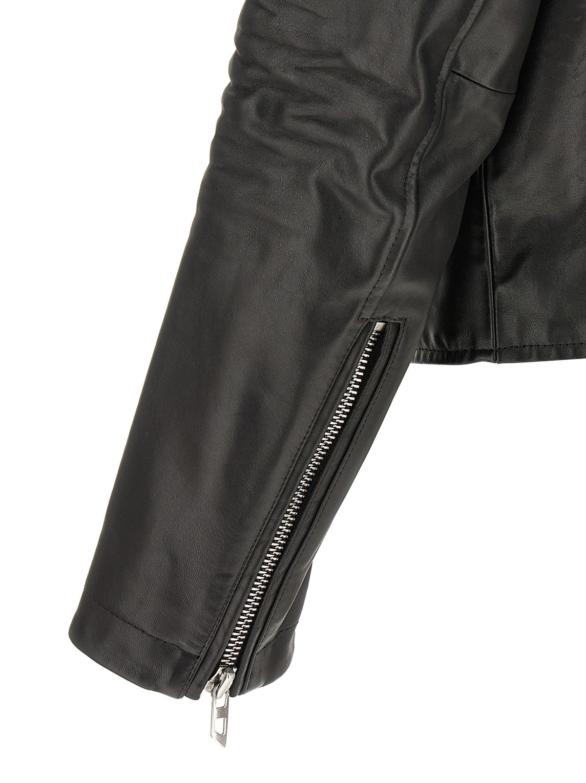 Diesel L-Eo-Wrd Leren bikerjack – Zwart