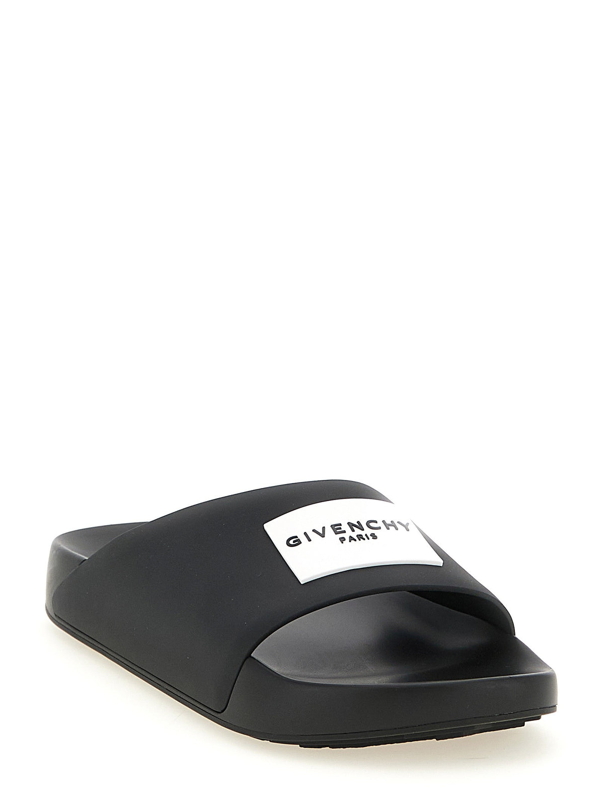 Givenchy Label Rubberen Slippers – Zwart