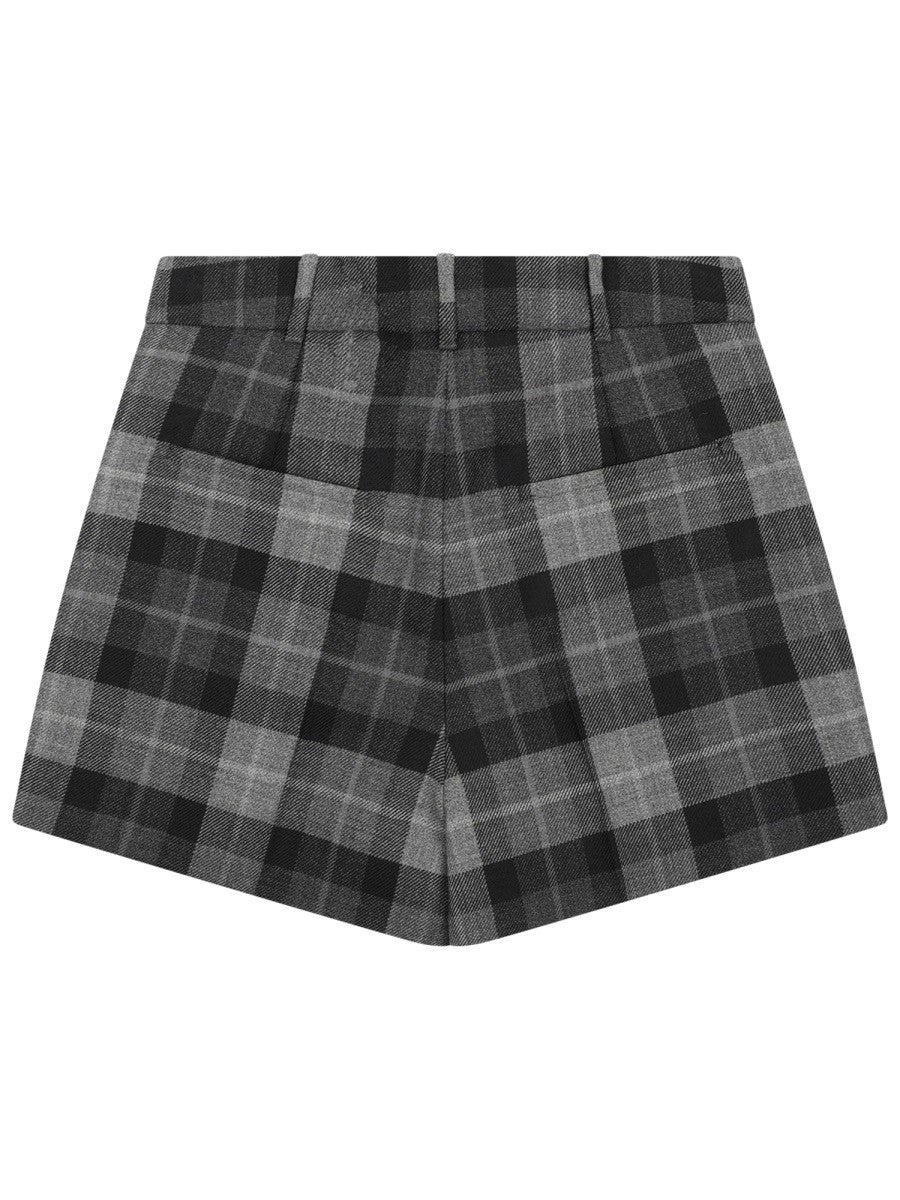Christian Dior Wollen Tartan Short – Zwart / Grijs