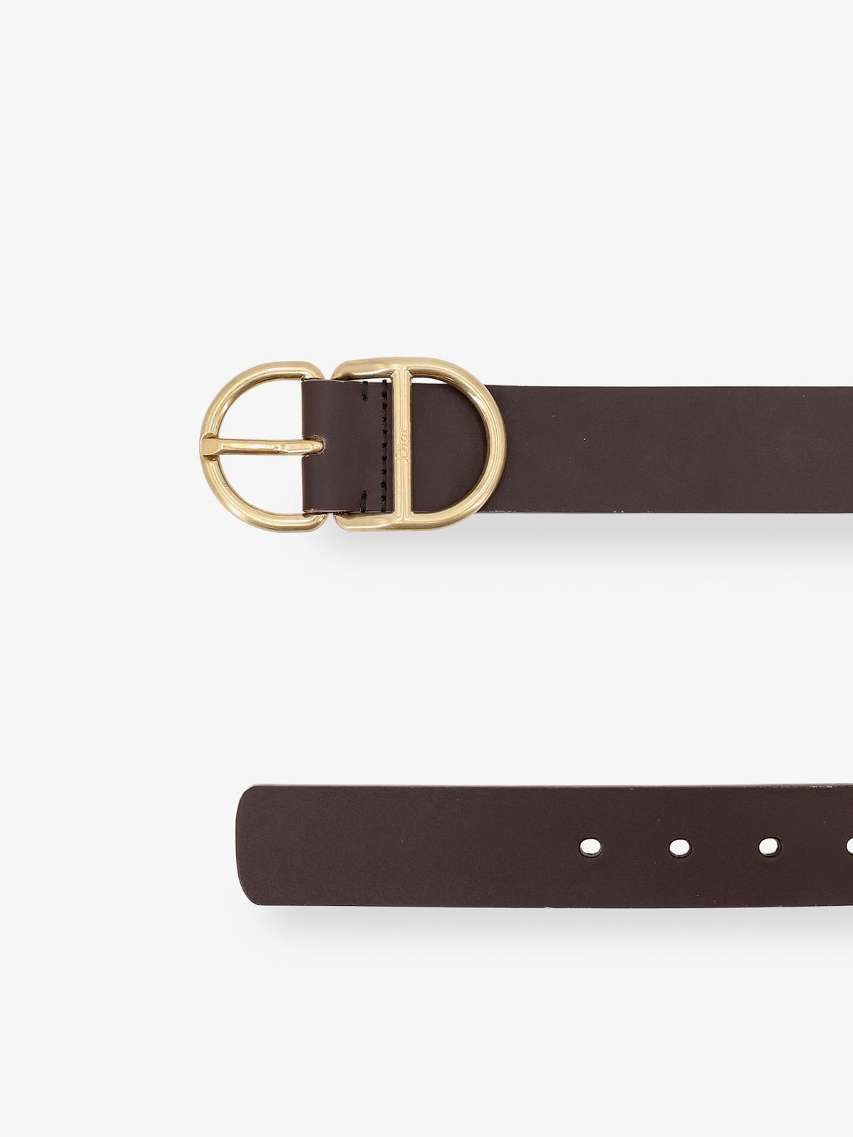 Christian Dior Leren Riem met CD-gesp – Donkerbruin