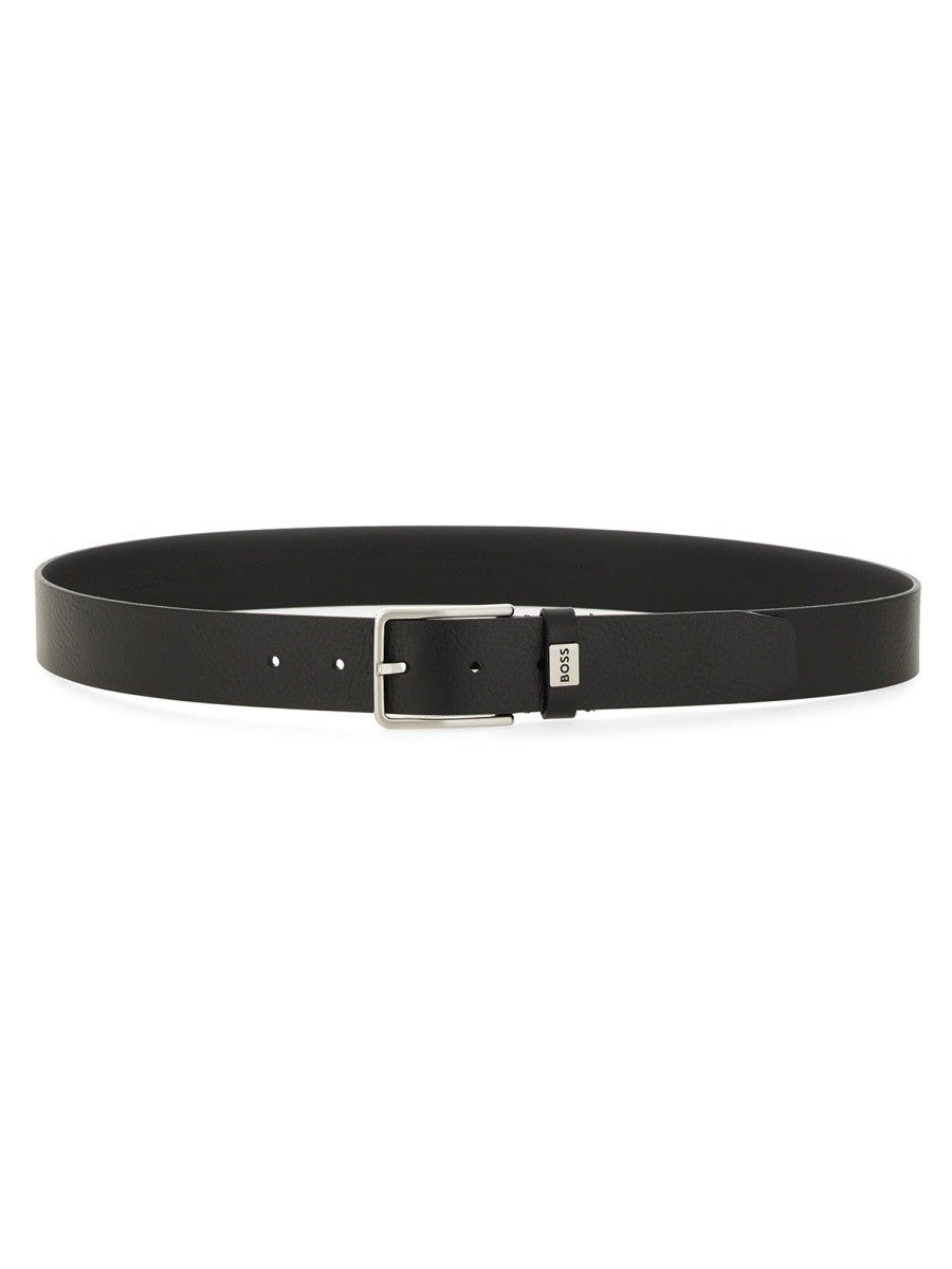 Boss Elio Leren Riem – Zwart