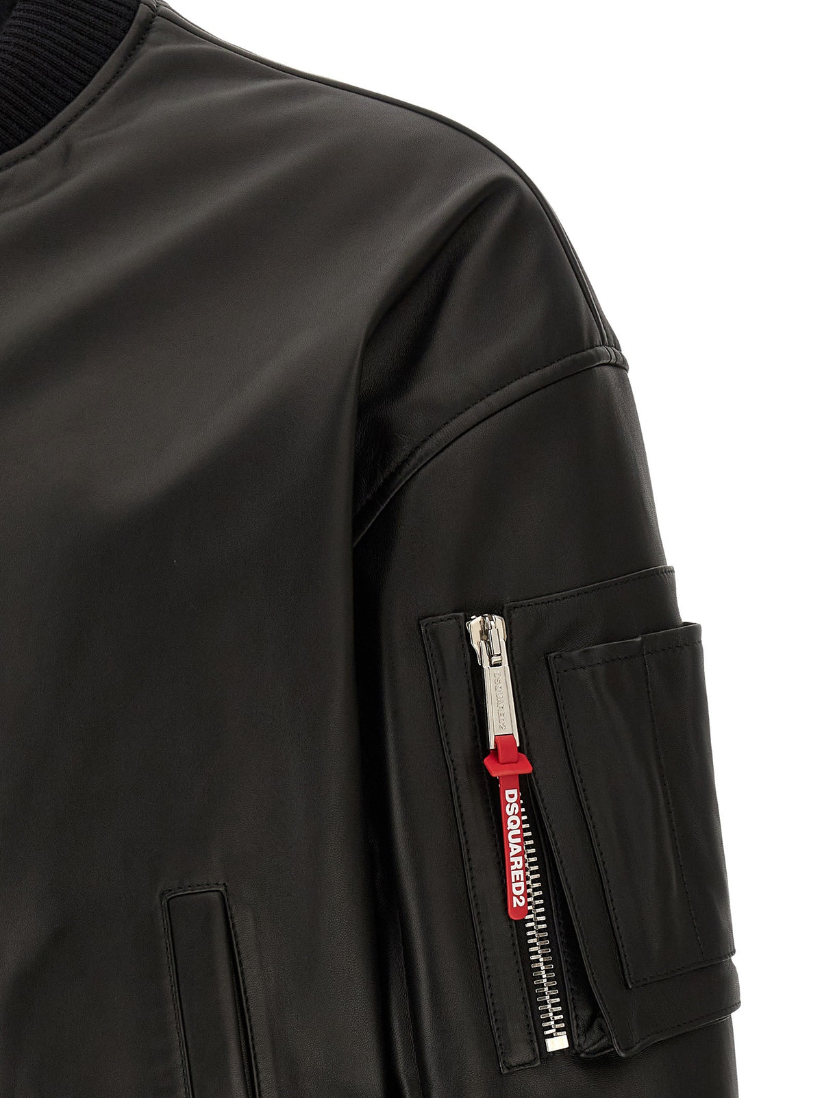 Dsquared2 Leren Bomberjack – Zwart
