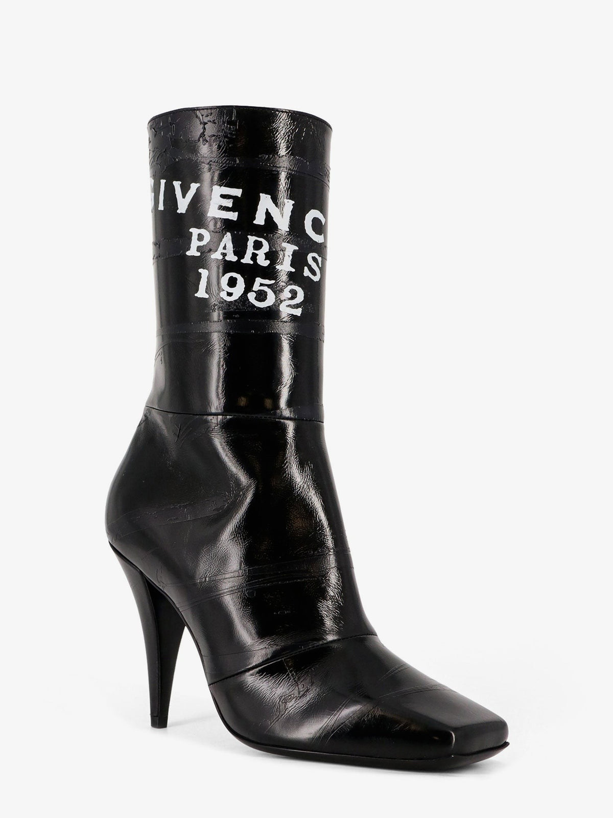 Givenchy Leren Enkellaarzen met vierkante neus – Zwart