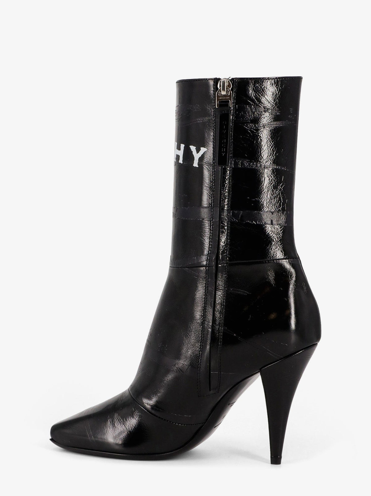 Givenchy Leren Enkellaarzen met vierkante neus – Zwart