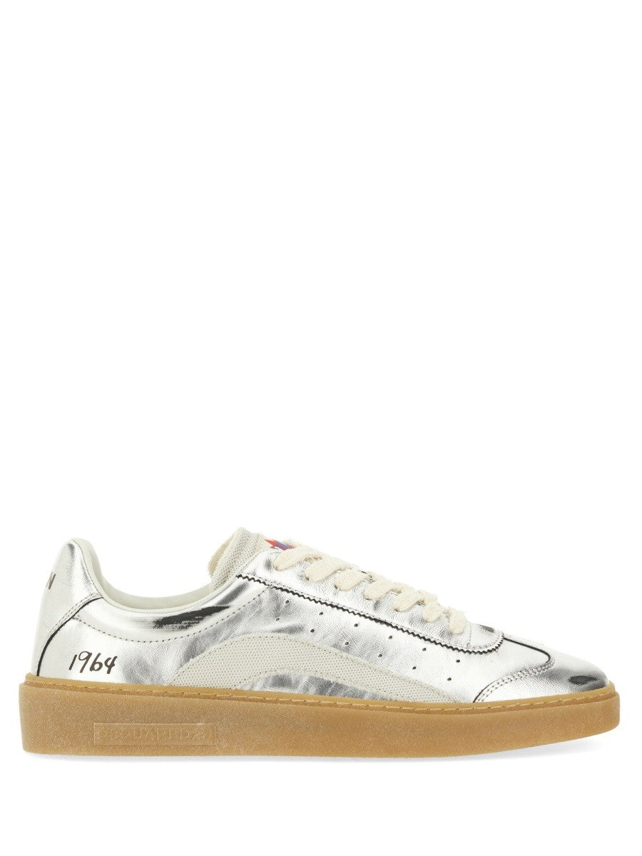 Dsquared2 Leren Sneakers – Zilver