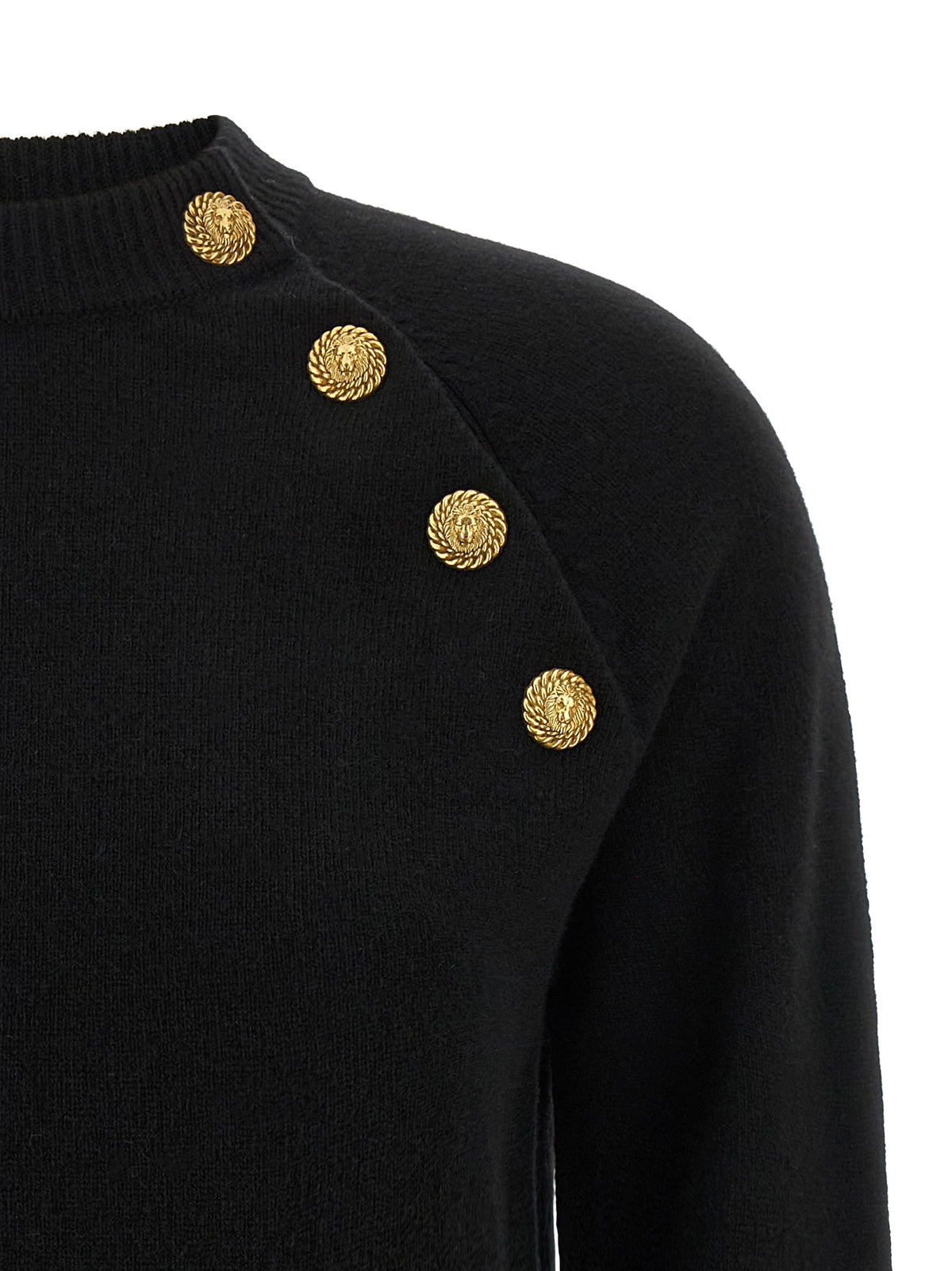 Balmain Trui van kasjmier en wol – Zwart