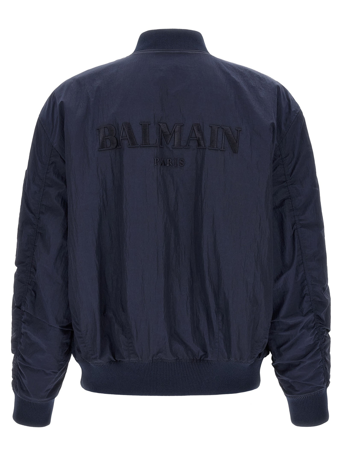 Balmain Bomberjack met geborduurd logo – Marineblauw