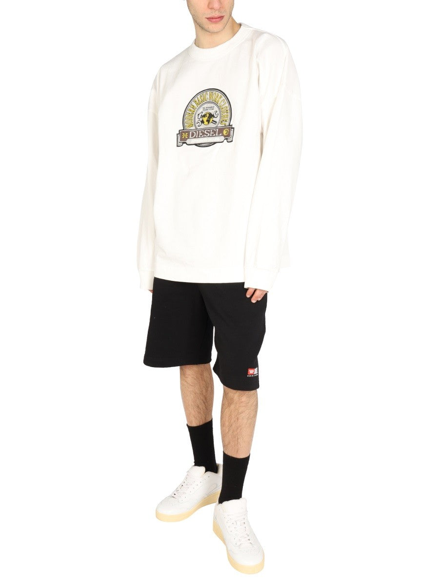 Diesel Sweater met logopatch – Wit