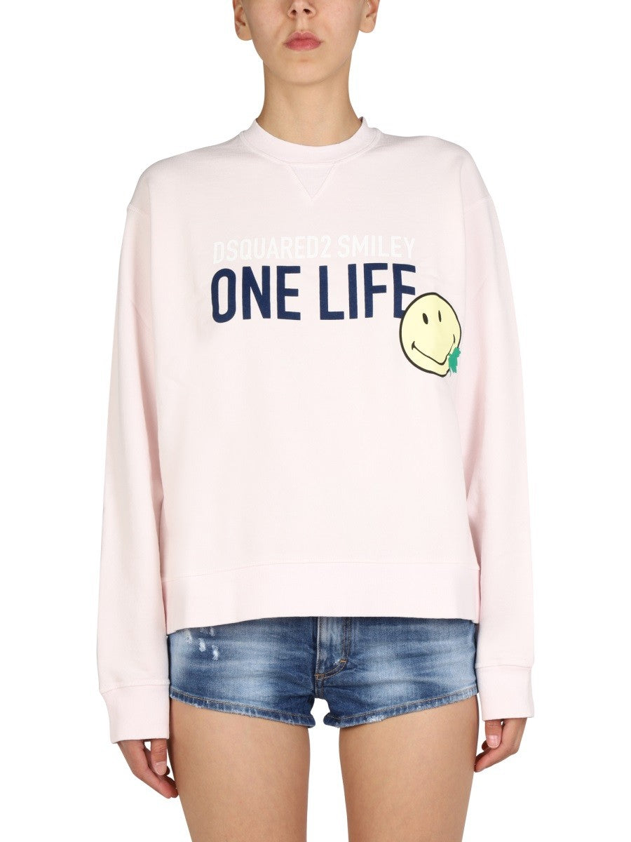 Dsquared2 Sweater met logoprint Dames – Roze