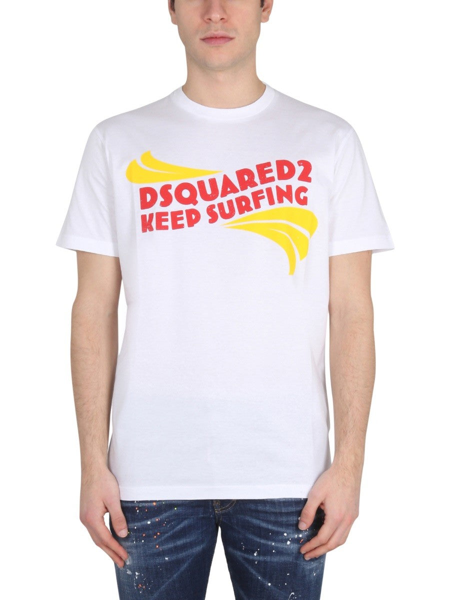 Dsquared2 T-shirt met logoprint Heren – Wit
