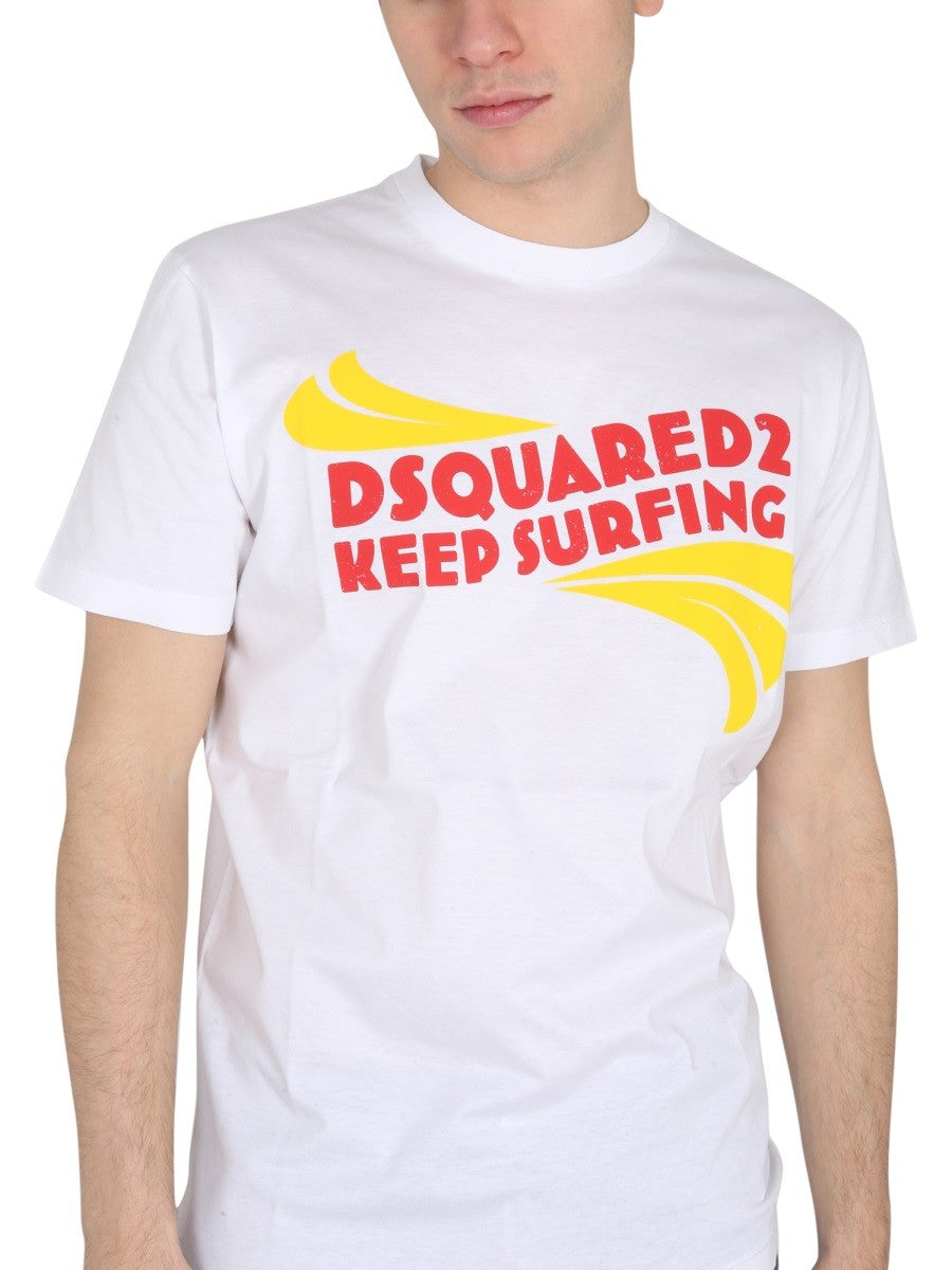 Dsquared2 T-shirt met logoprint Heren – Wit