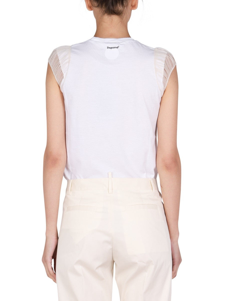 Dsquared2 T-shirt met logoprint – Wit