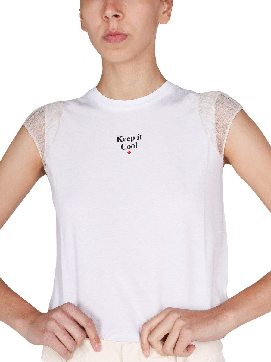 Dsquared2 T-shirt met logoprint – Wit