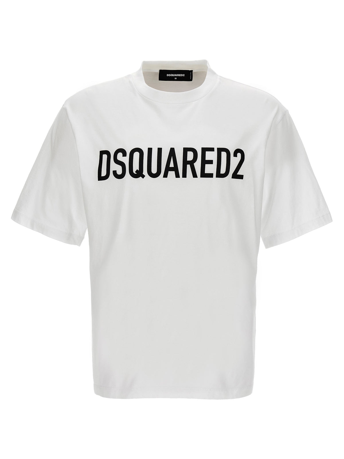 Dsquared2 T-shirt met contrastprint – Wit / Zwart
