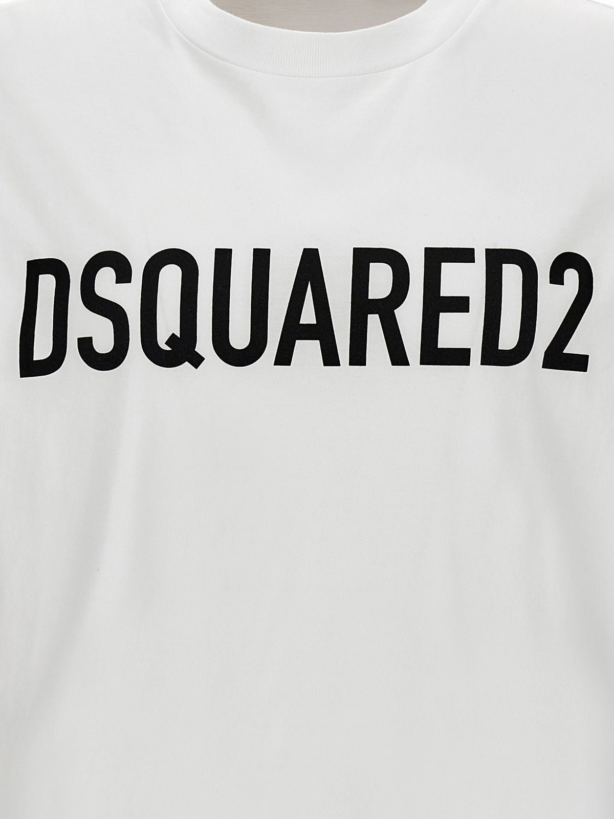 Dsquared2 T-shirt met contrastprint – Wit / Zwart