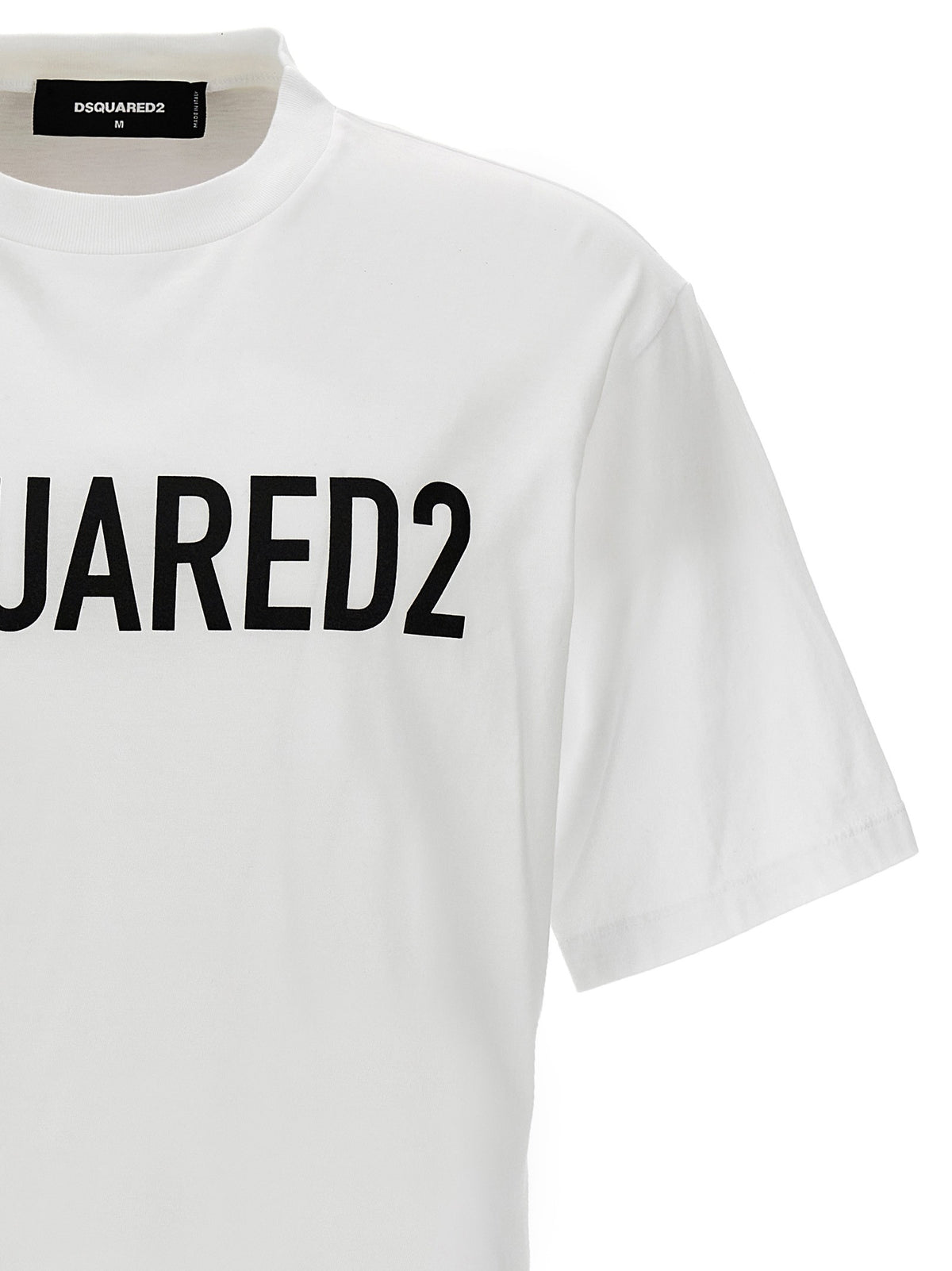 Dsquared2 T-shirt met contrastprint – Wit / Zwart