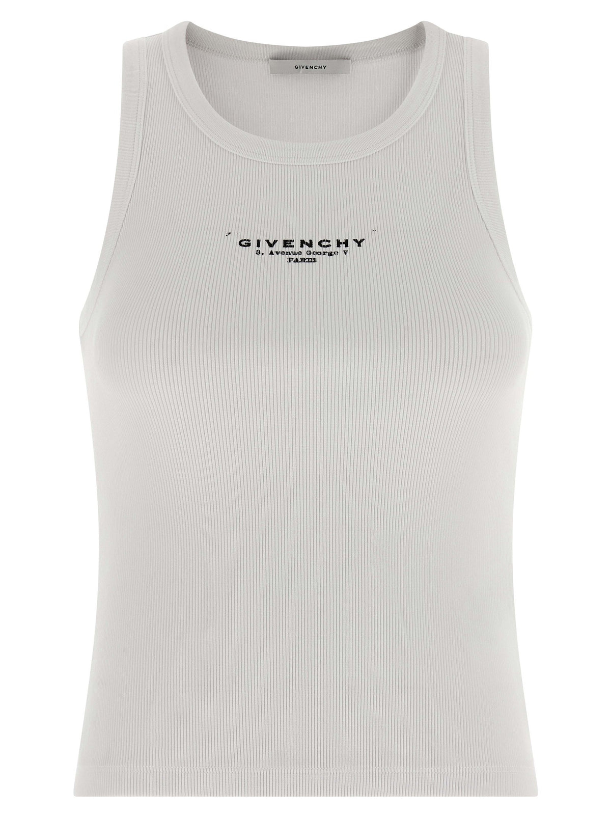Givenchy Geribde Top met logoprint – Wit