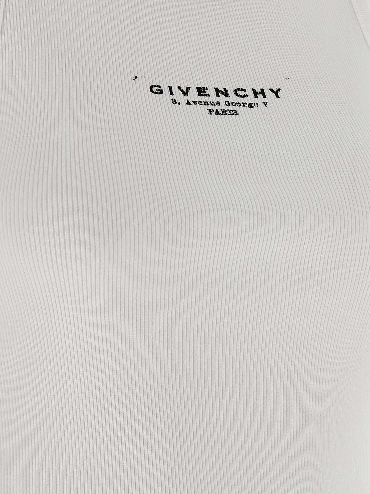 Givenchy Geribde Top met logoprint – Wit