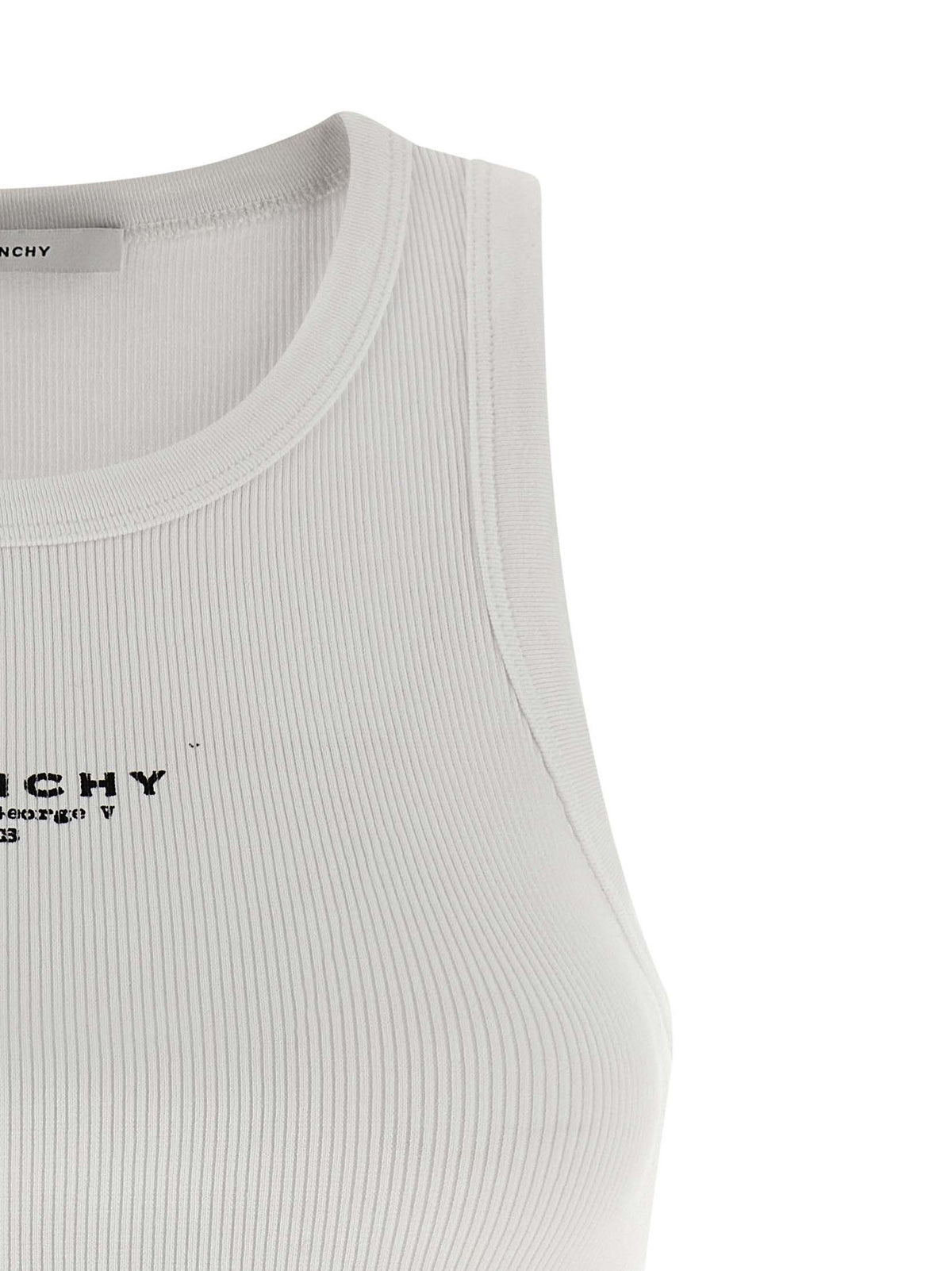 Givenchy Geribde Top met logoprint – Wit