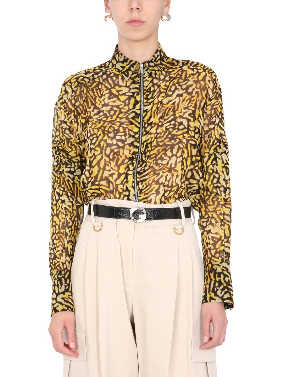 Givenchy Lange Blouse met dierenprint – Meerkleurig