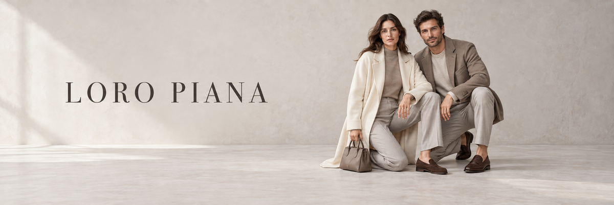 Loro Piana mode – man en vrouw in lichte cashmere outfits