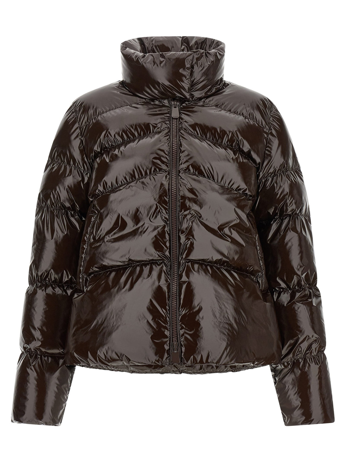 Pinko Glanzende donsjas – Donkerbruin