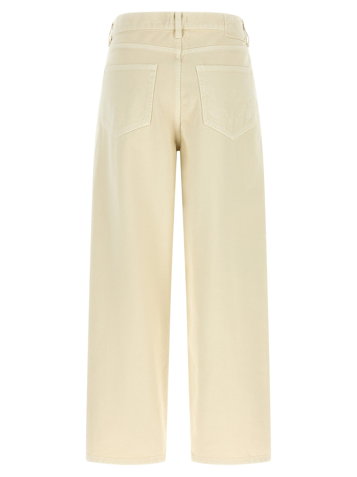 Pinko Wide-leg jeans met Love Birds-borduursel – Ecru