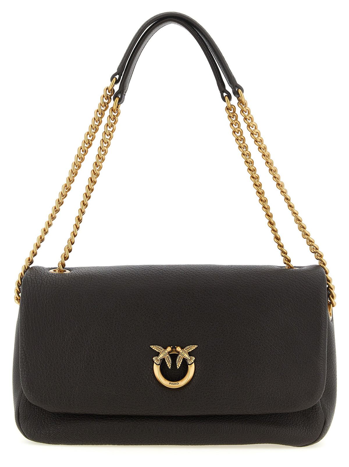Pinko Schoudertas met Love Birds-gesp – Donkerbruin