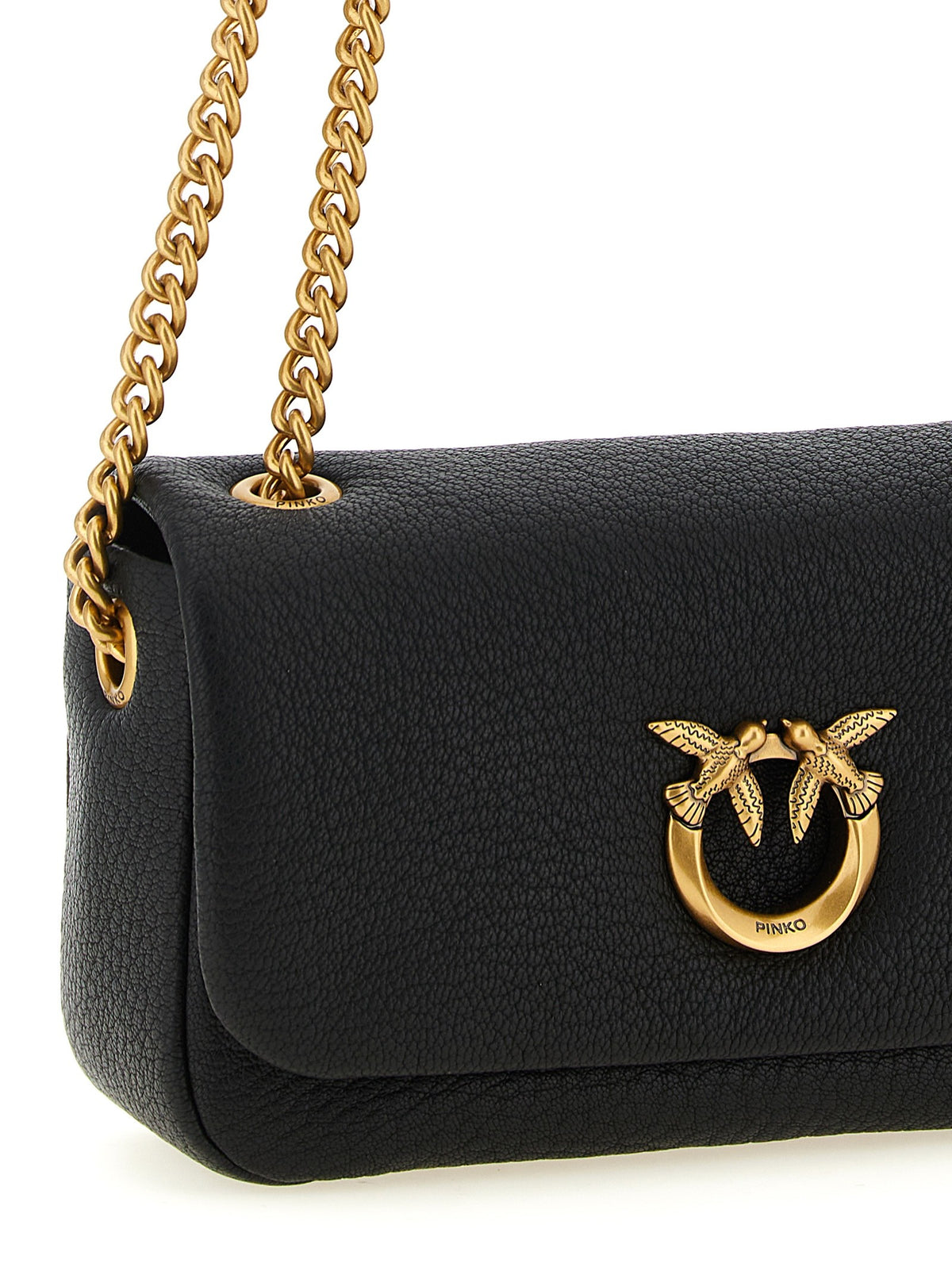 Pinko Schoudertas met Love Birds-gesp – Zwart
