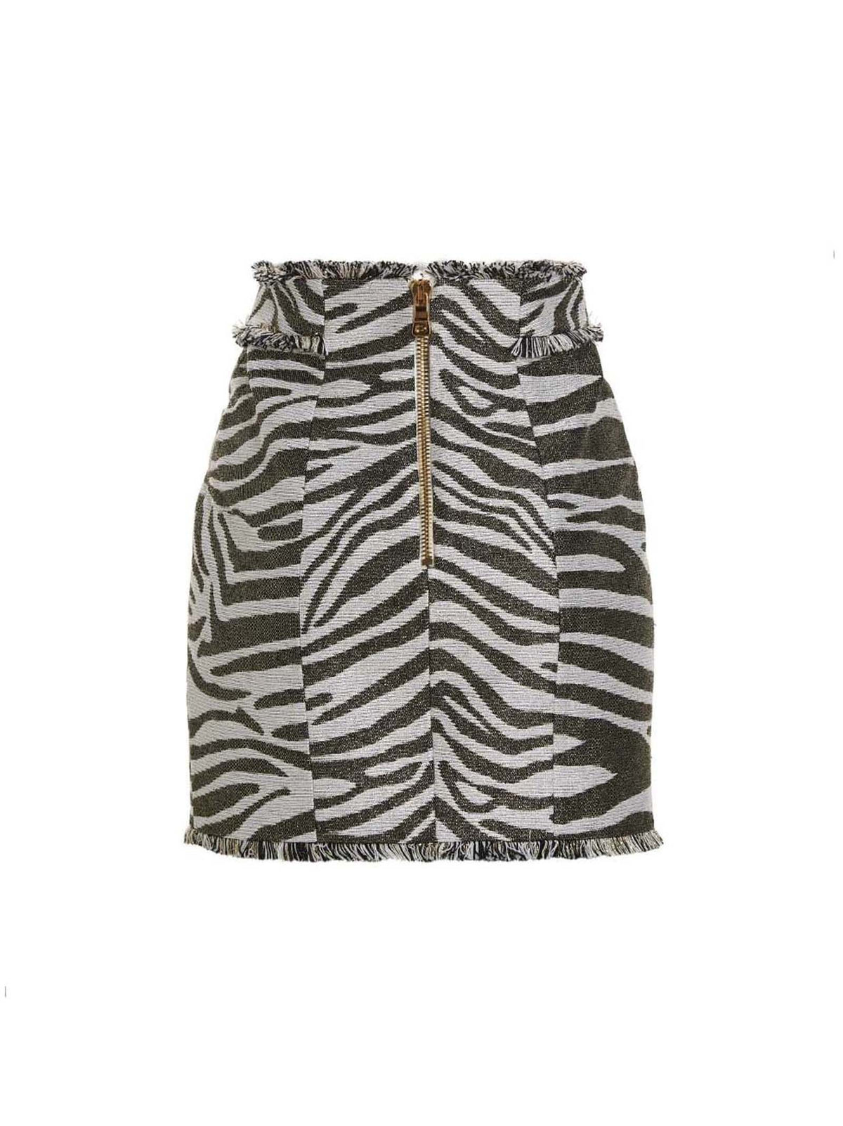 Balmain Lurex Zebra Rok – Meerkleurig