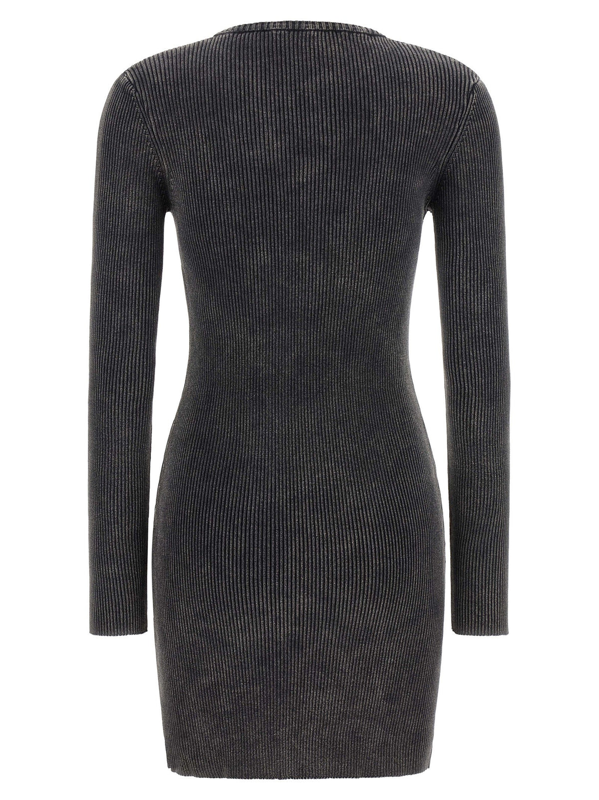 Diesel Geribde mini-jurk met Oval D-logo – Zwart