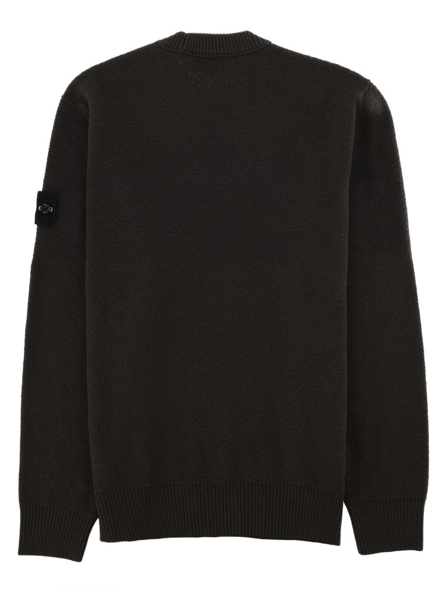 Stone Island Geribde Wollen Trui – Antraciet