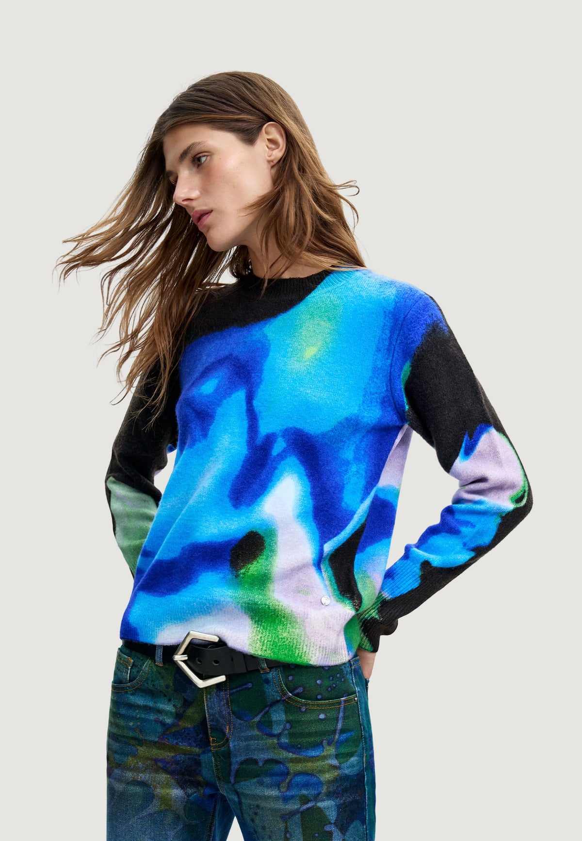 Desigual Clouds Lacroix Trui – Meerkleurig