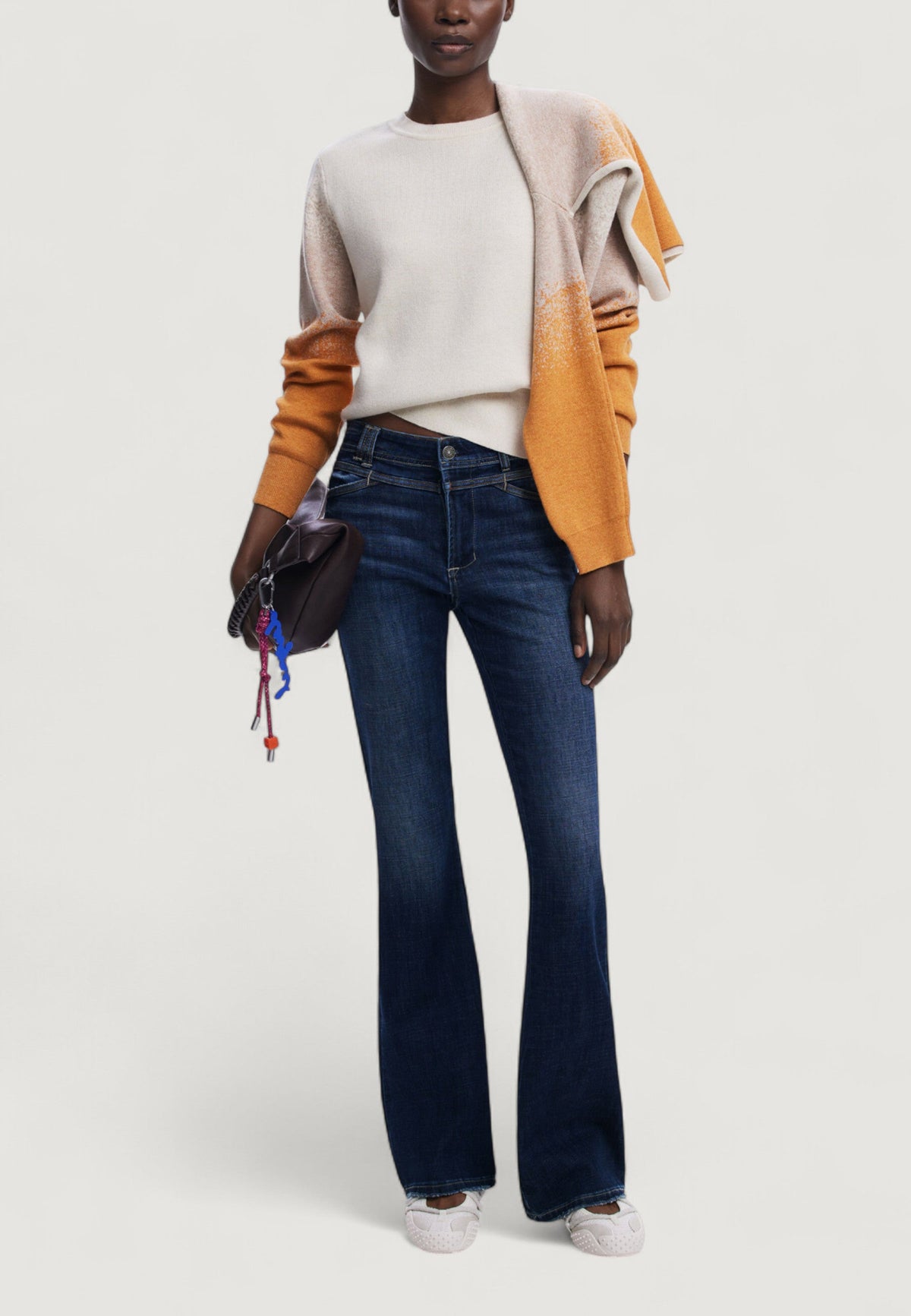 Desigual Fama Trui – Crème / Oranje