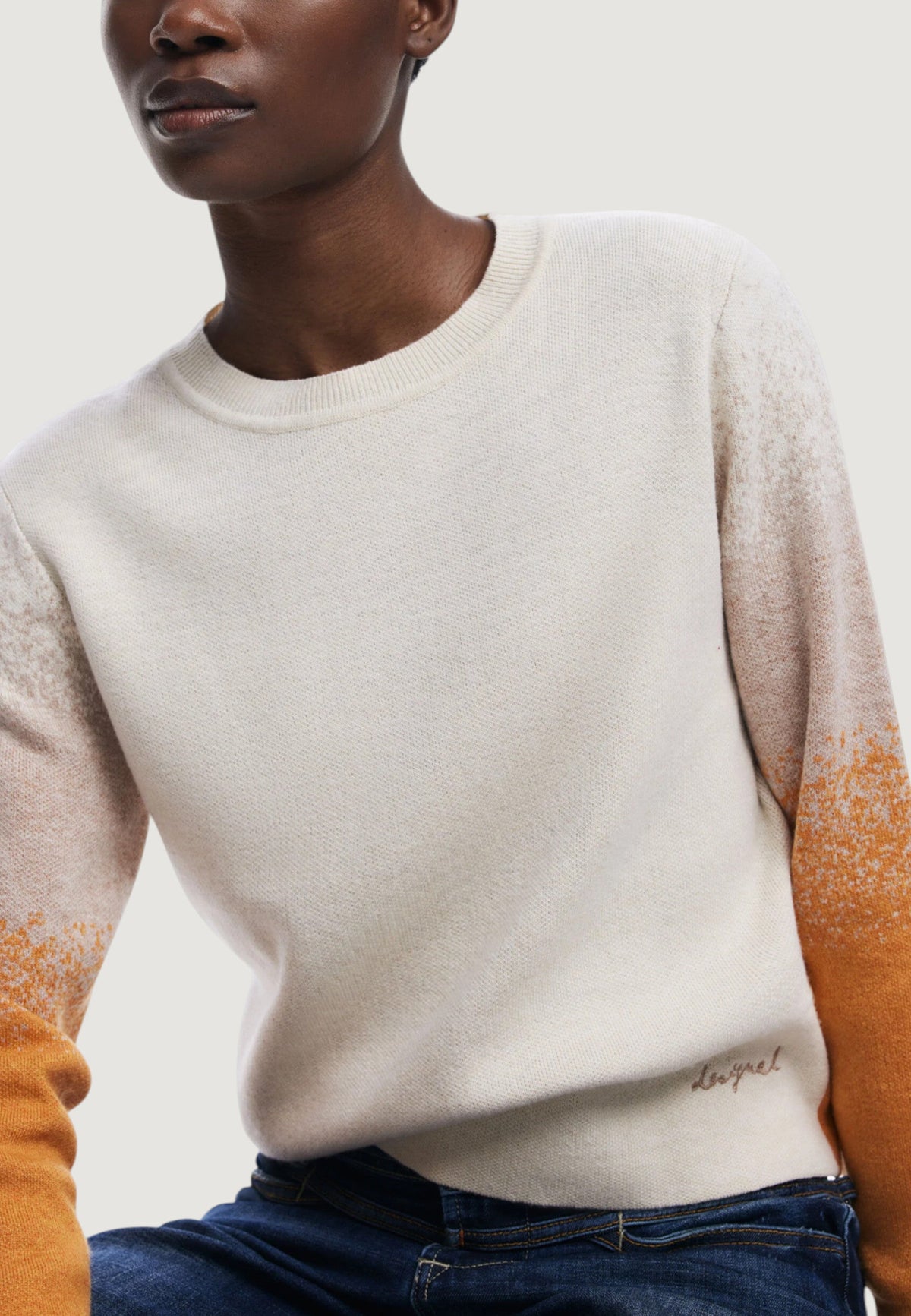 Desigual Fama Trui – Crème / Oranje