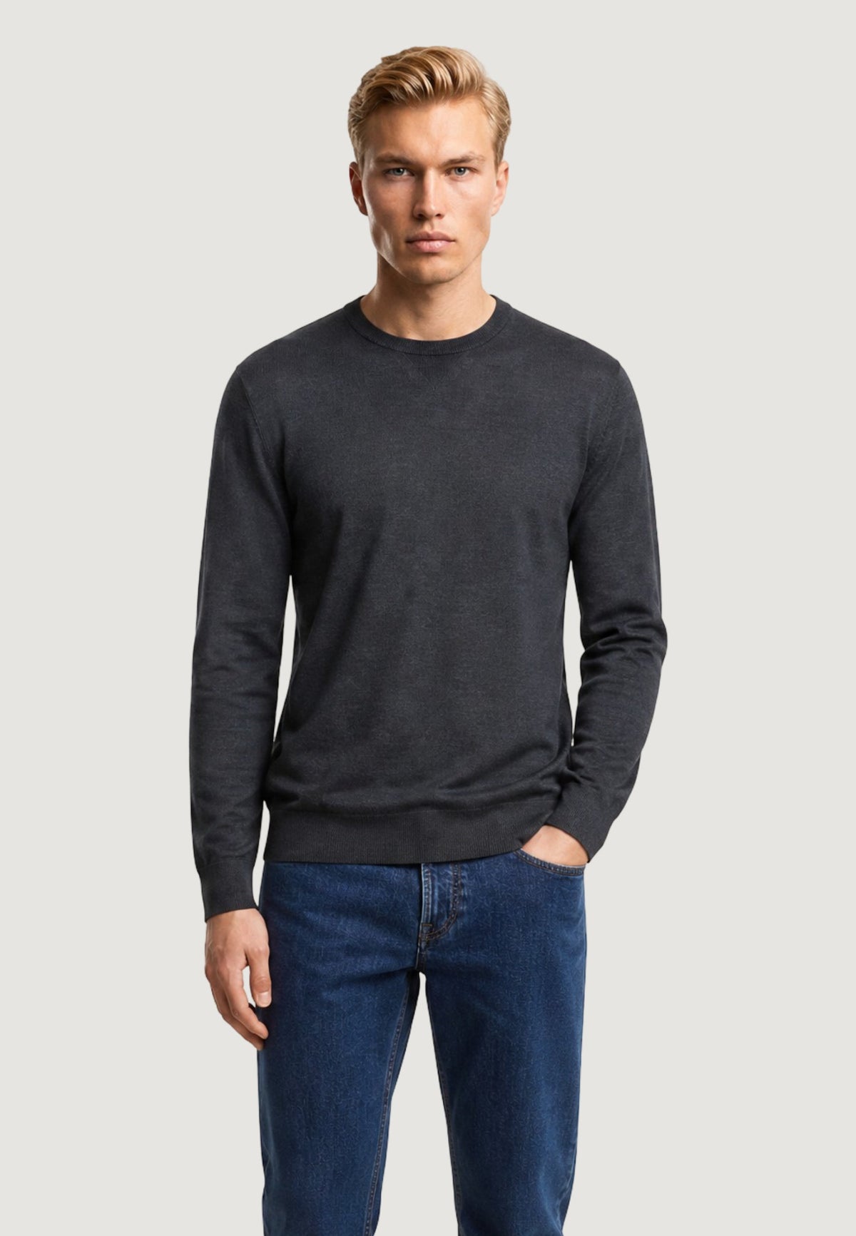 Armani Exchange Trui van Wolmix – Grijs
