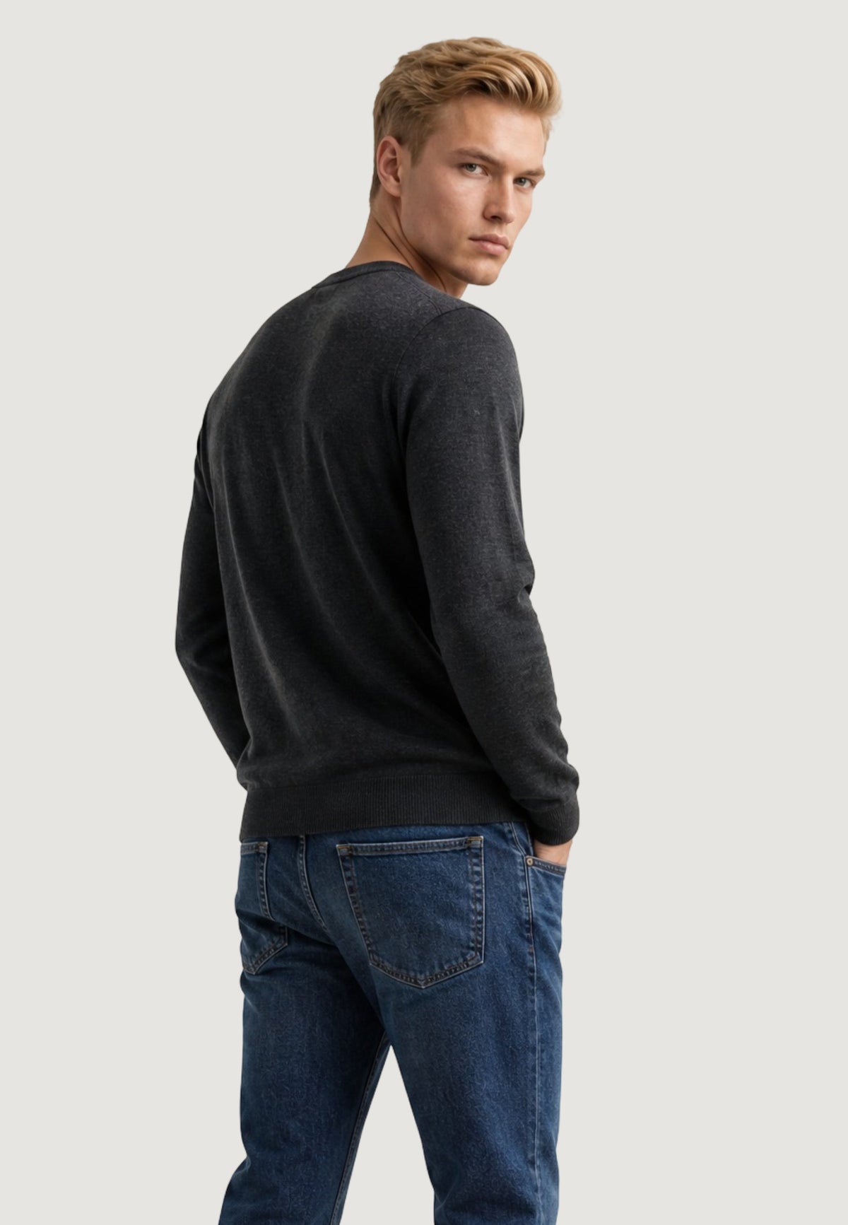 Armani Exchange Trui van Wolmix – Grijs