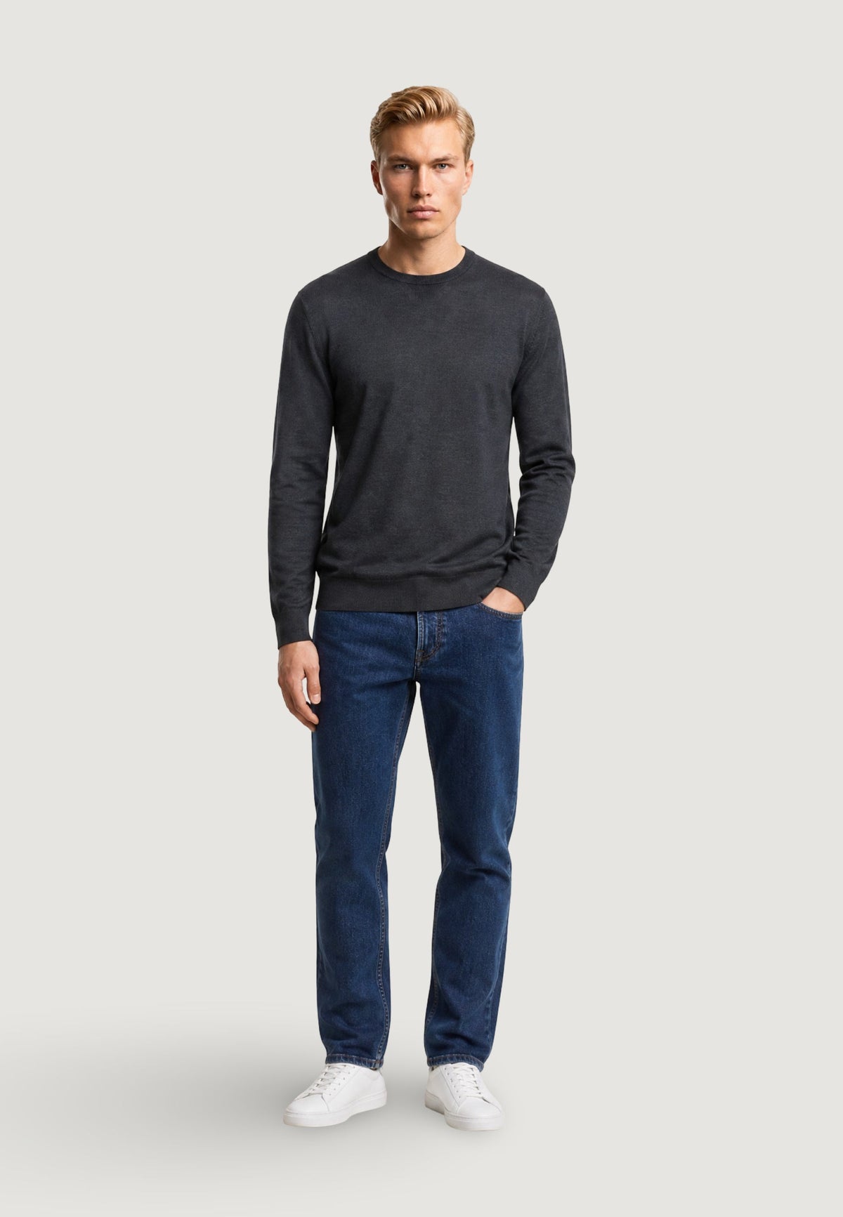 Armani Exchange Trui van Wolmix – Grijs