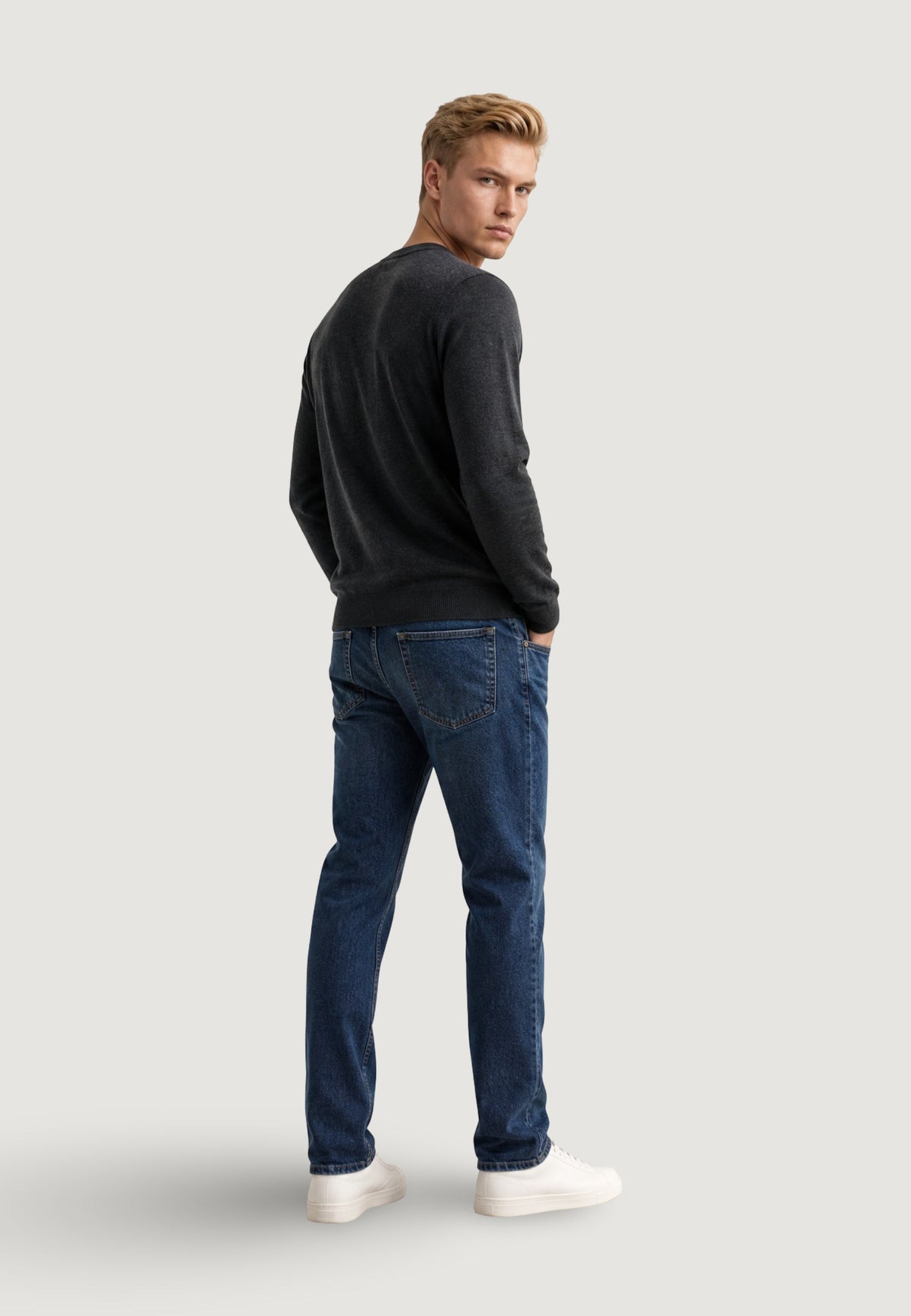 Armani Exchange Trui van Wolmix – Grijs