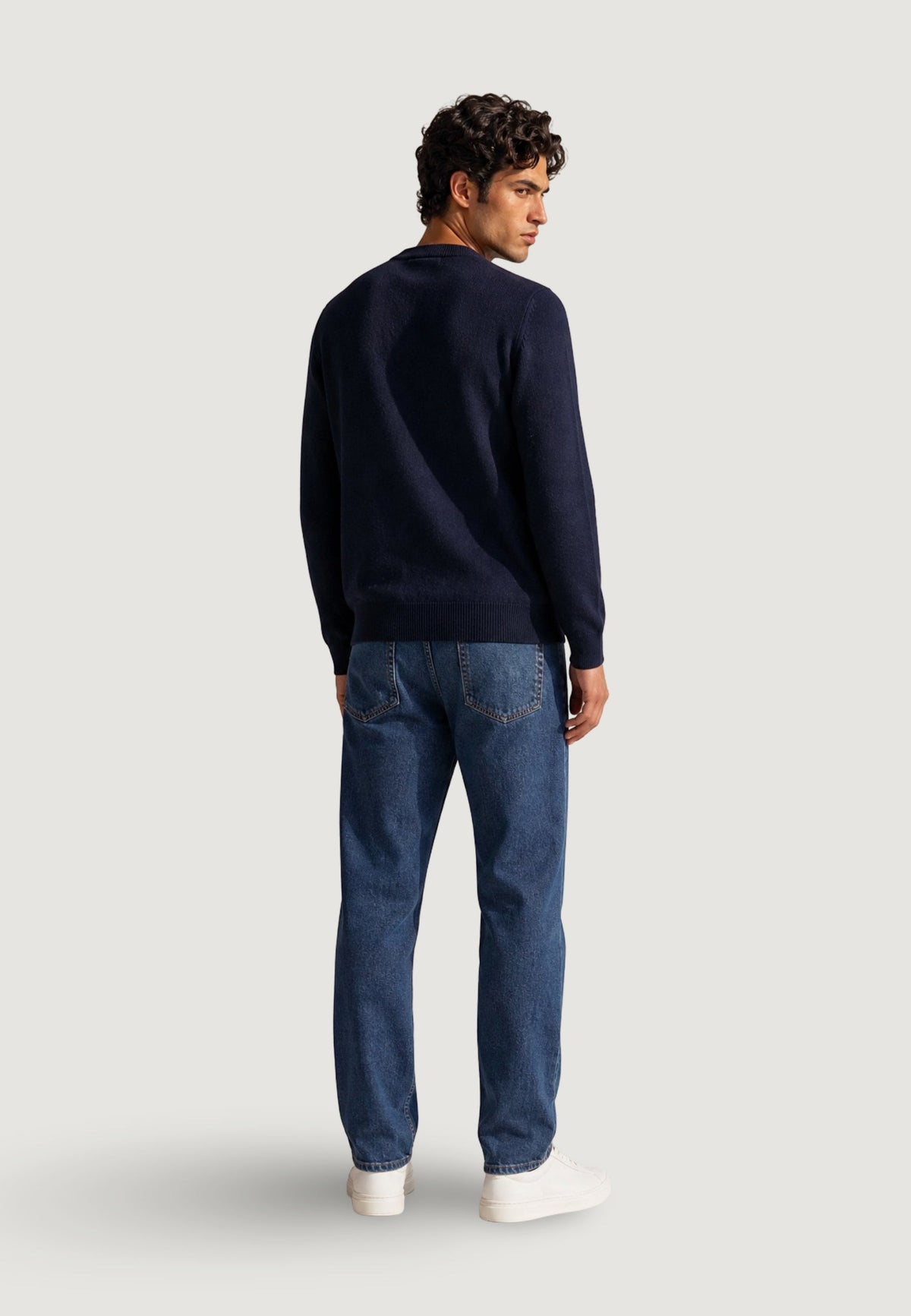 Armani Exchange Trui met Klassieke Kraag – Marineblauw