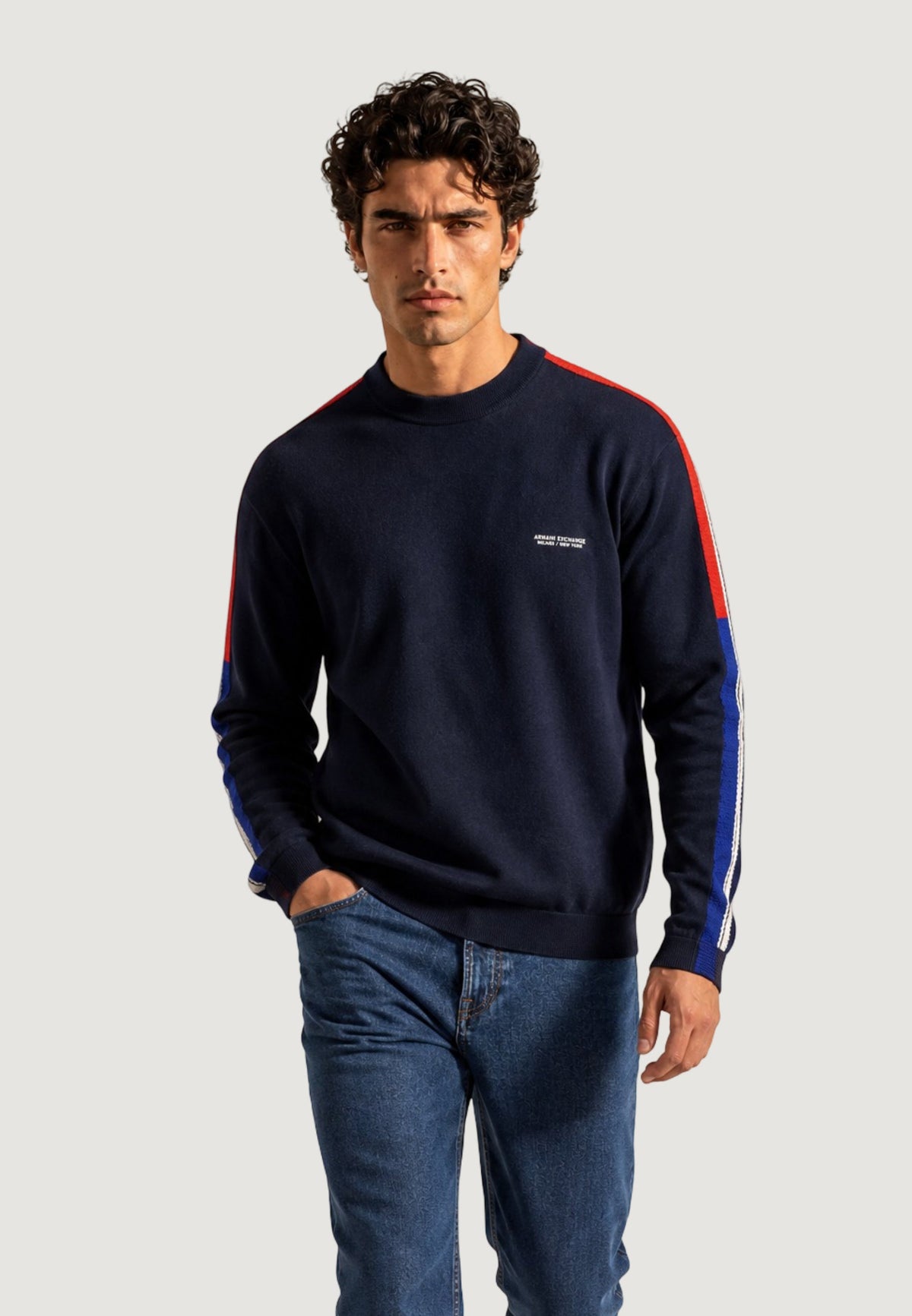 Armani Exchange Katoenen Trui – Marineblauw