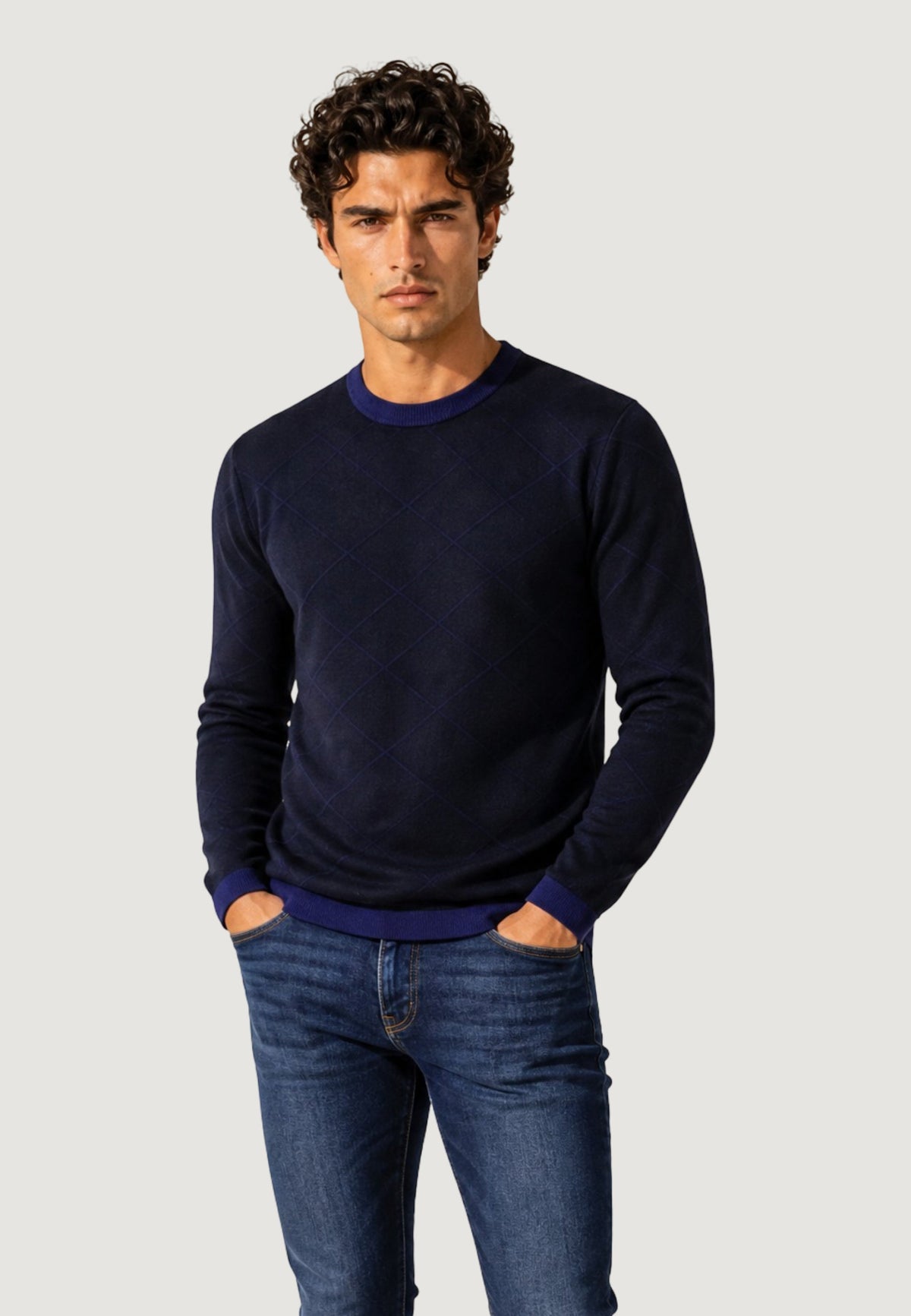 Armani Exchange Trui van Viscose – Marineblauw
